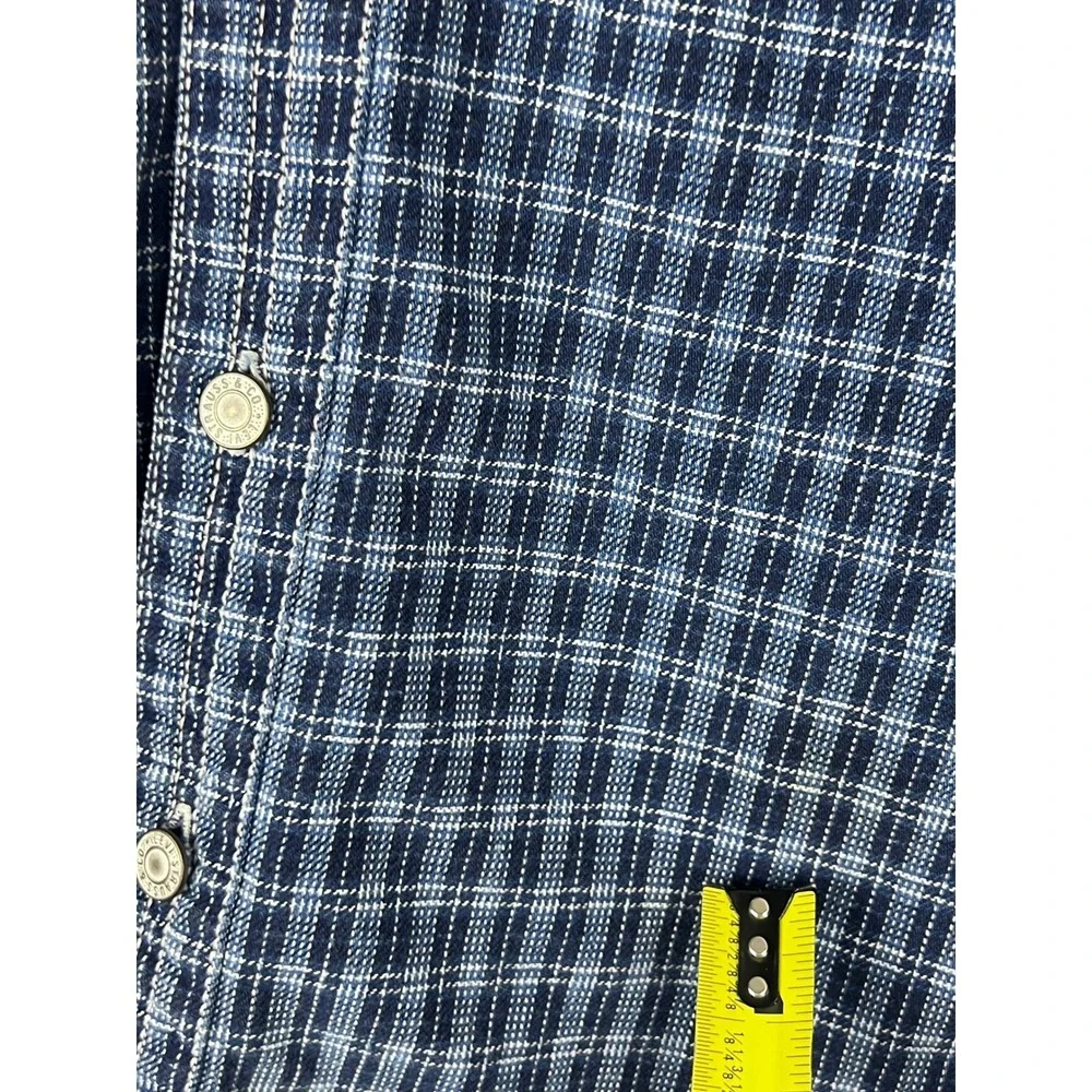 Vintage‎ Levis Quality Clothing Blue Plaid Button Down Cotton Shirt Mens S LS